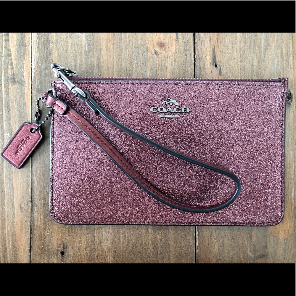Coach Wristlet in Metallic Cherry